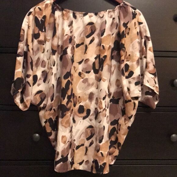 LOFT Semi Sheer Leopard Print Blouse - Size Small - Picture 7 of 8